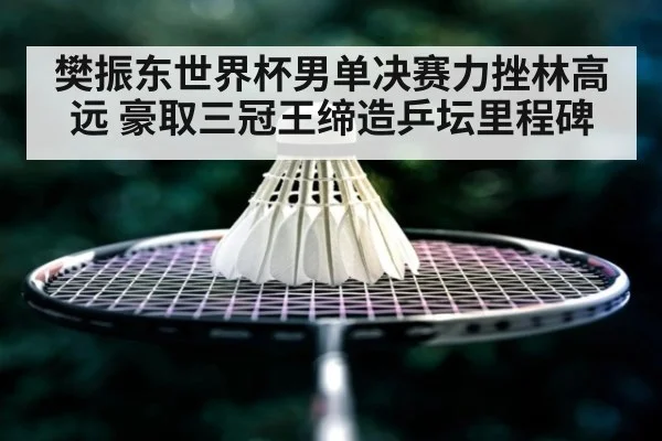 樊振东世界杯男单决赛力挫林高远 豪取三冠王缔造乒坛里程碑